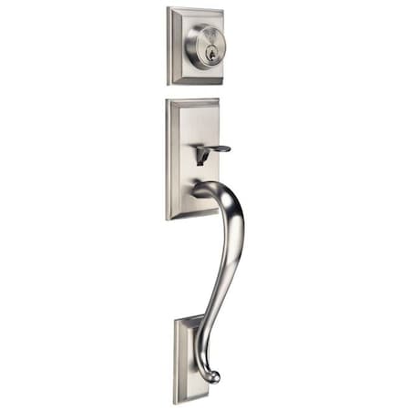 Yale Single Cylinder John's Creek Exterior HNDL Schlage C Key Satin Nickel JCSCSN15SC